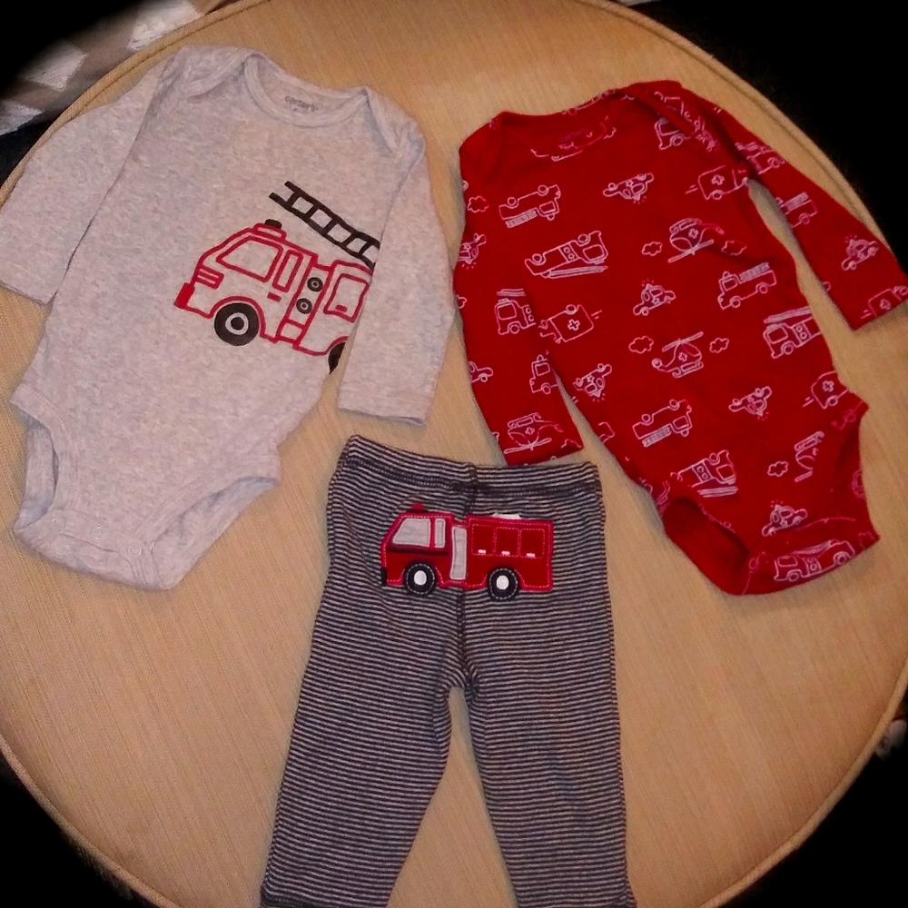 Carter's 3 pc fire truck set brand new without tag